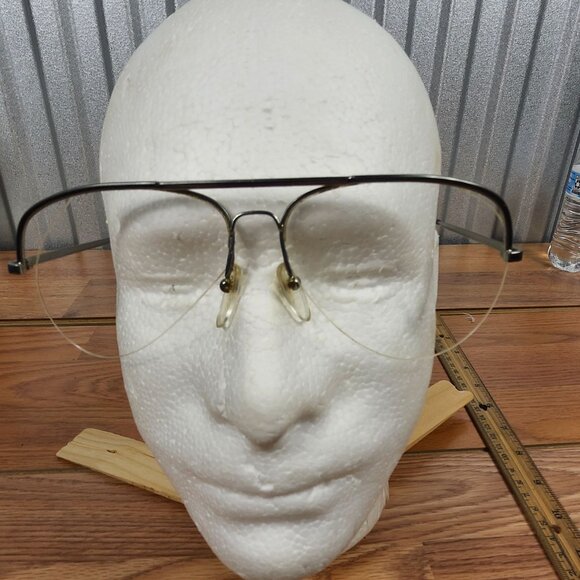 Vintage Logo Paris Silver Metal Aviator Eyeglass Frames Rimless Design - Picture 1 of 7